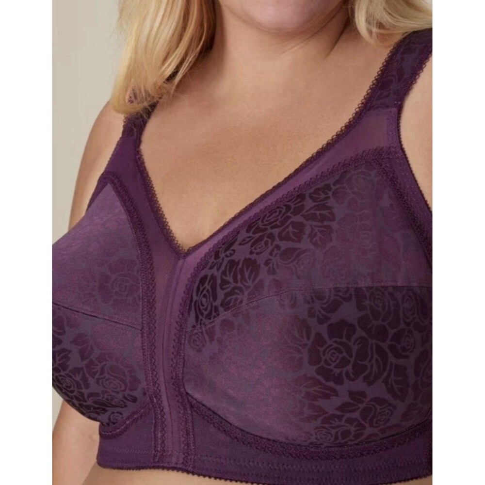 Playtex 18 Hour Ultimate Shoulder Comfort Wireless Wide Strap Bra 46DD Purple